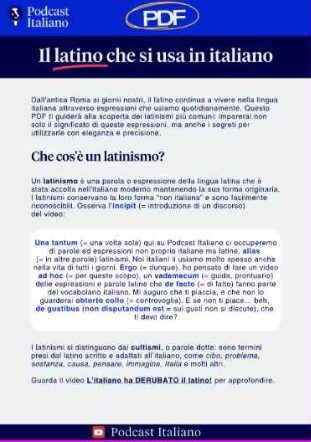 Il latino che si usa in italiano